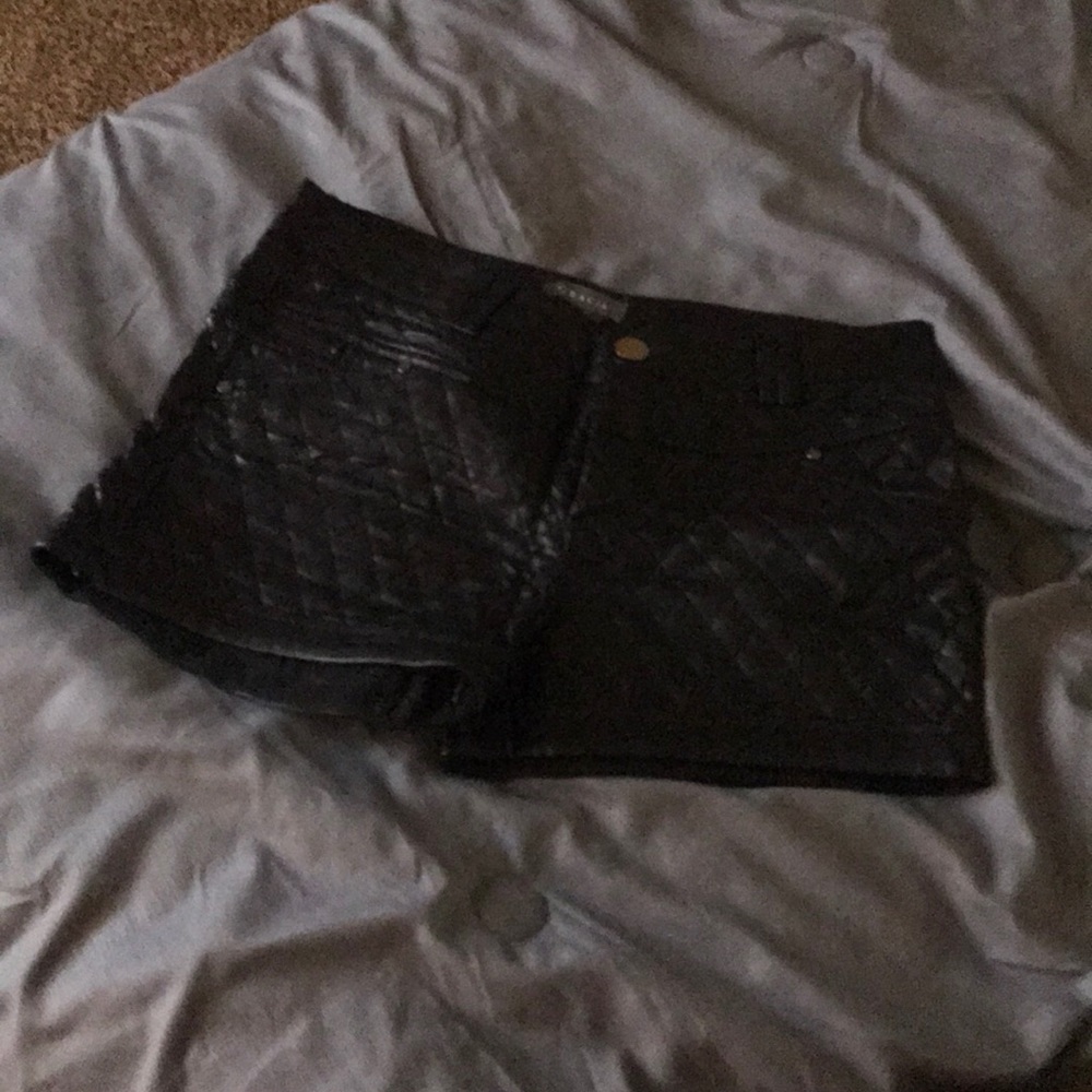 leather shorts